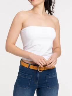 Débardeur bandeau femme coloris blanc