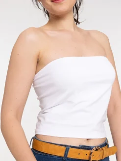 Débardeur bandeau femme coloris blanc