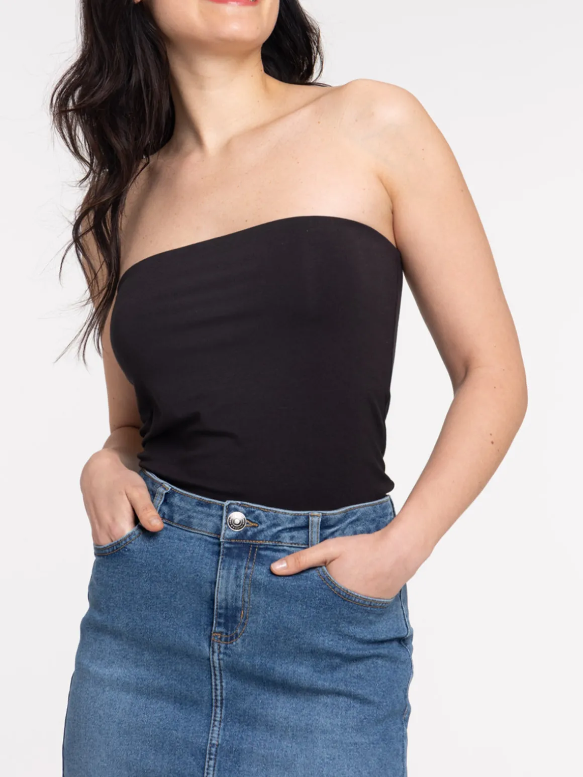 Débardeur bandeau femme coloris noir