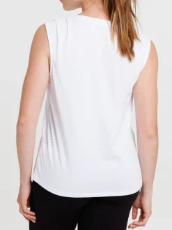 Débardeur blanc sans manches femme