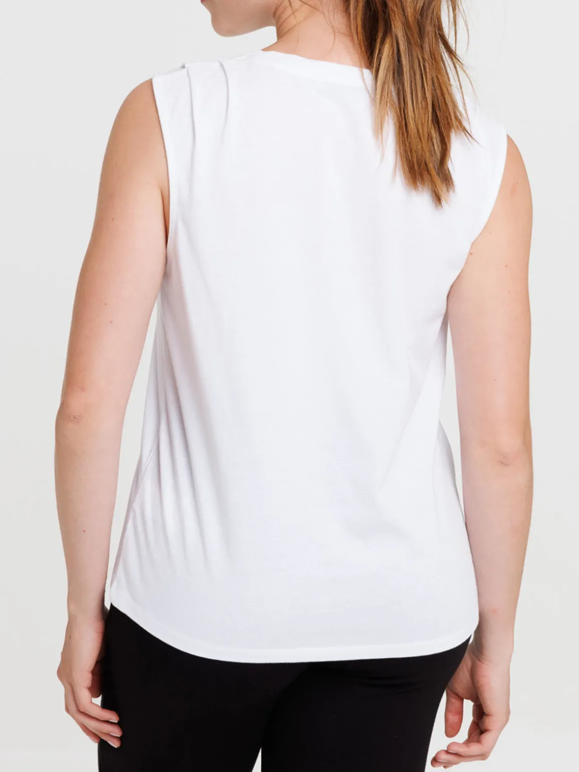 Débardeur blanc sans manches femme