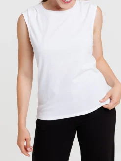Débardeur blanc sans manches femme