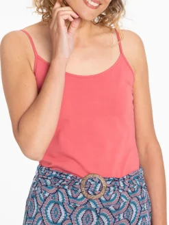 Débardeur bretelles framboise femme