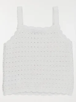 Débardeur crochet écru fille (3-12A)