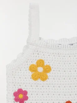 Débardeur crochet écru fille (3-12A)