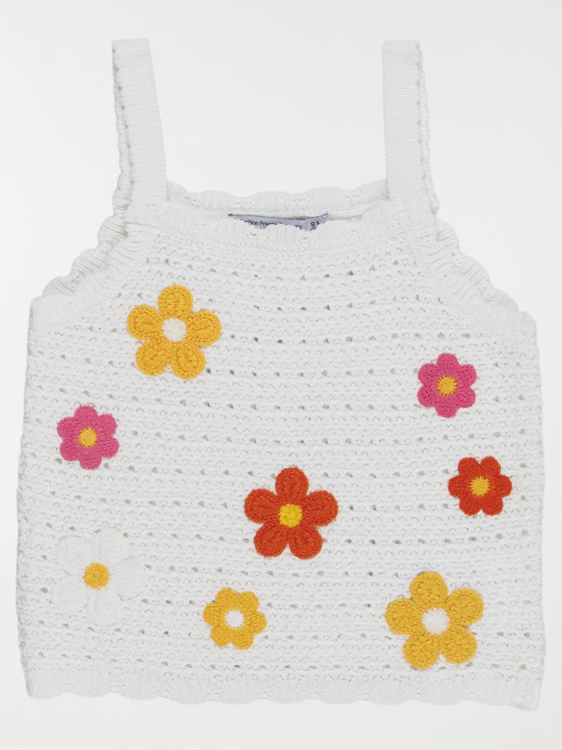 Débardeur crochet écru fille (3-12A)