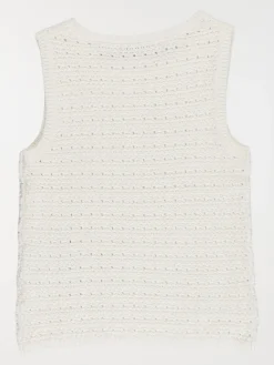 Débardeur crochet écru fille (3-12A)