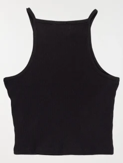 Débardeur côtelé fille noir (XXS-M)