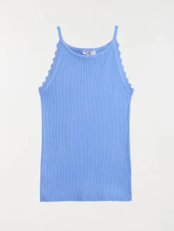Débardeur maille fine col rond femme
