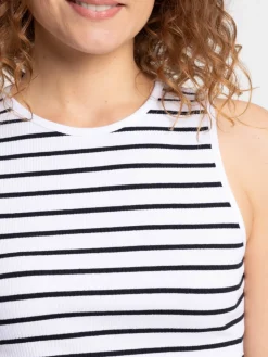 Débardeur rayé blanc et noir femme