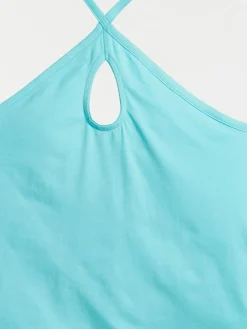 Débardeur turquoise fantaisie femme