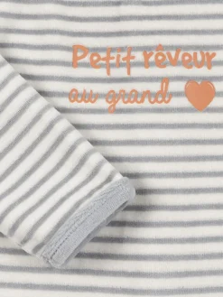 Dors-bien velours rayé garçon (3-24M)