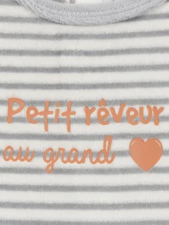 Dors-bien velours rayé garçon (3-24M)