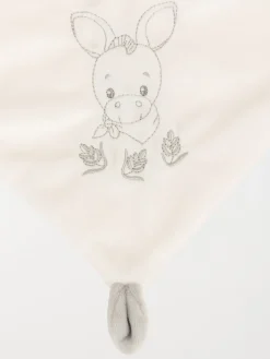 Doudou forme mouchoir âne gris bébé