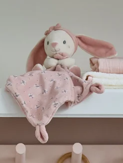 Doudou mouchoir naissance lapin rose