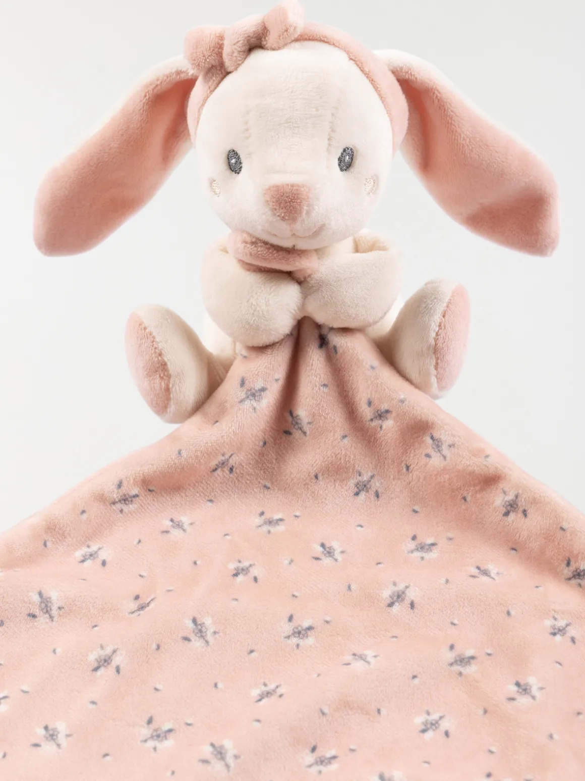 Doudou mouchoir naissance lapin rose