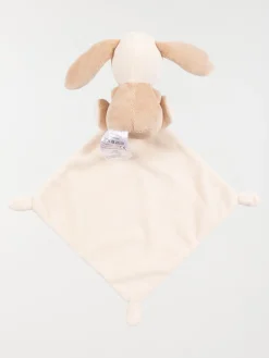 Doudou mouchoir naissance lapin beige