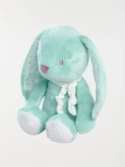 Doudou peluche lapin coloris vert d'eau