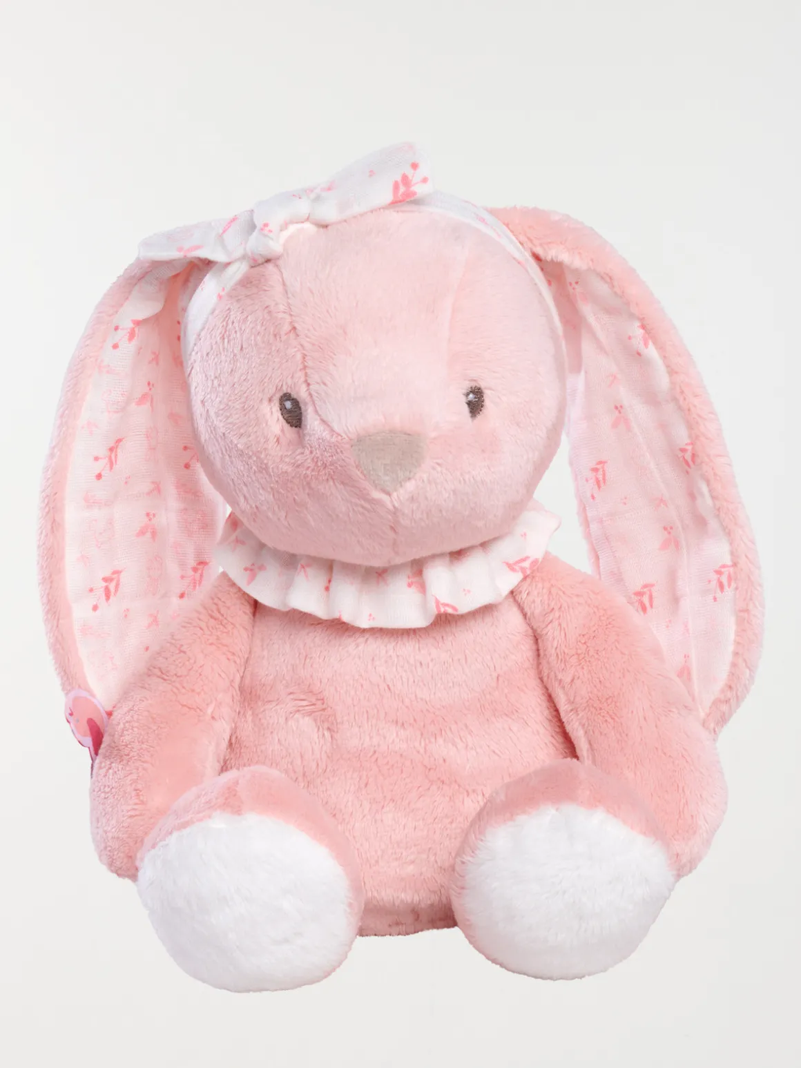 Doudou peluche lapin rose