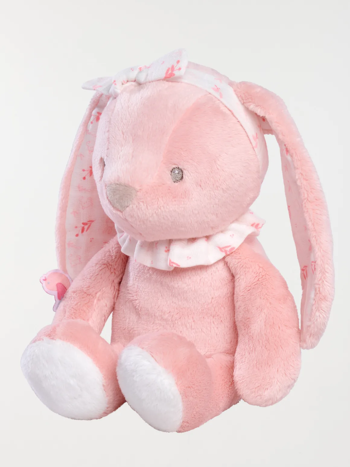 Doudou peluche lapin rose
