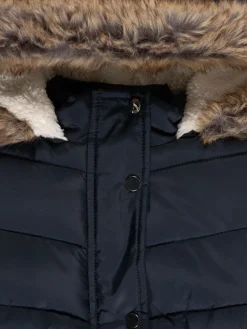 Doudoune à capuche marine fille (6-36M)