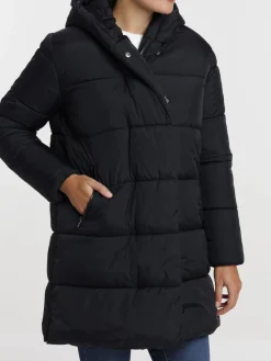 Doudoune mi-longue noire femme