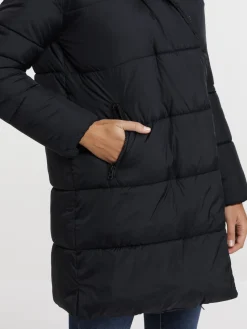 Doudoune mi-longue noire femme