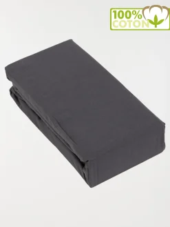 Drap housse 140 x 190 cm ardoise
