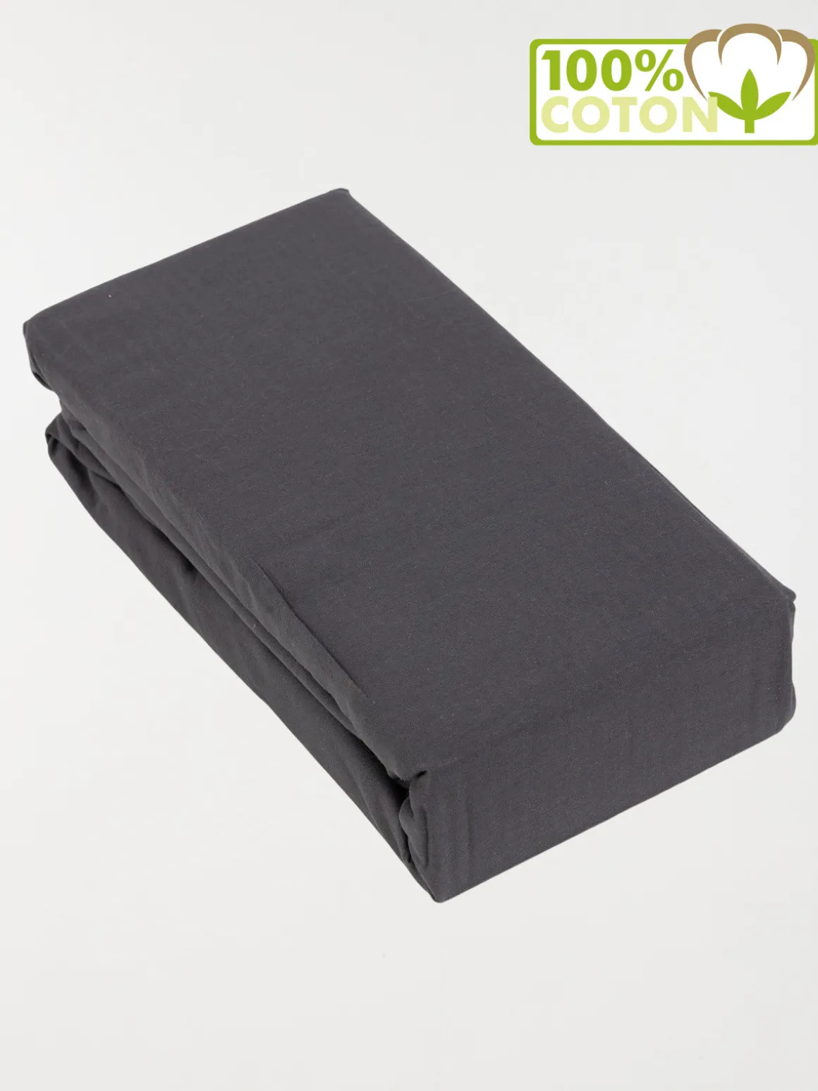 Drap housse 140 x 190 cm ardoise