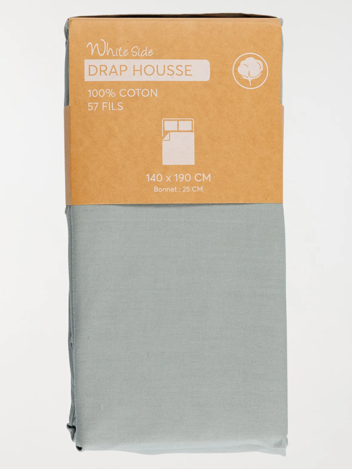 Drap housse 140 x 190 cm sauge