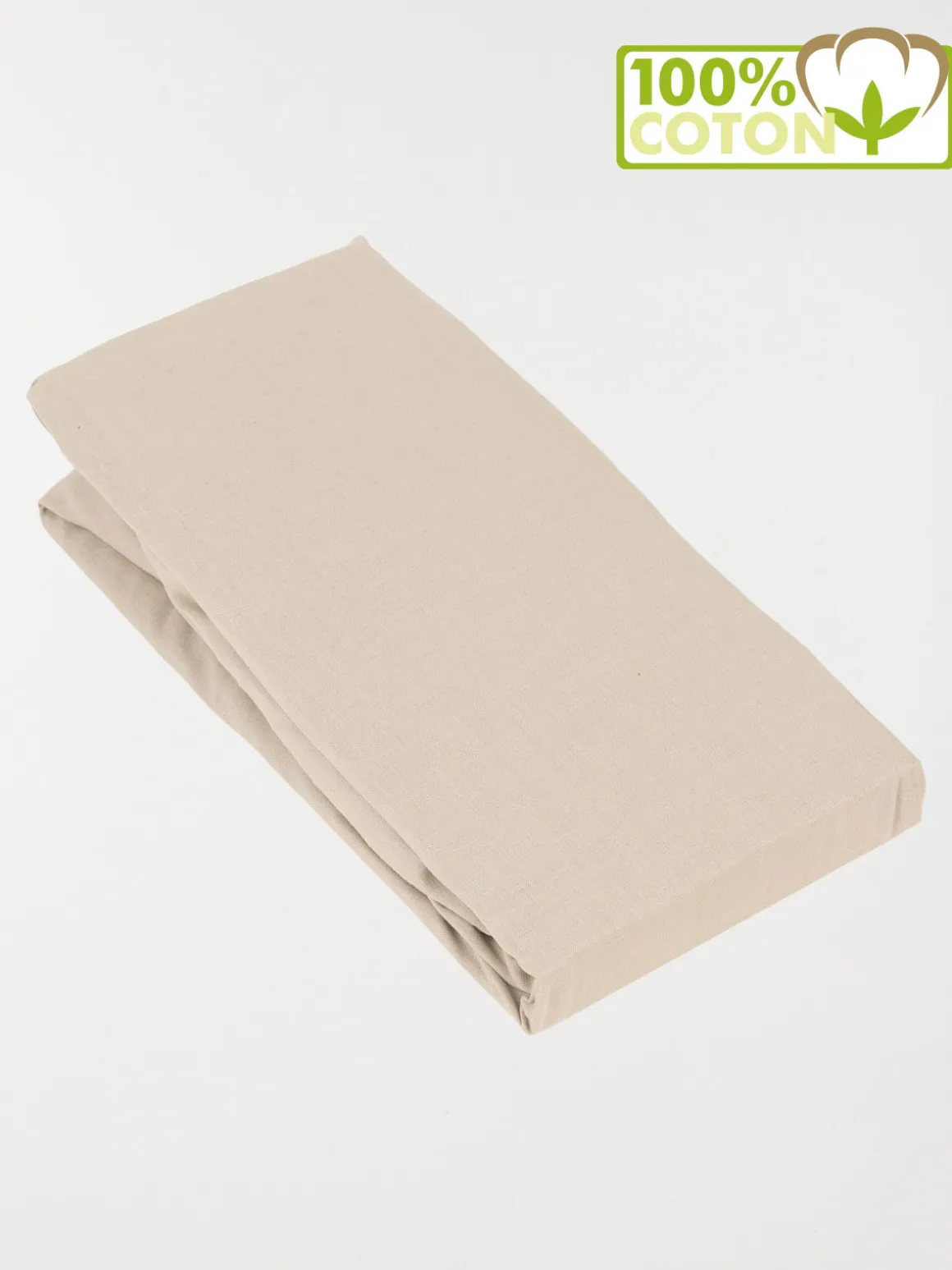 Drap housse 90 x 190 coloris sable