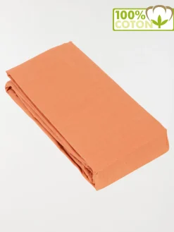 Drap housse 140 x 190 terracotta