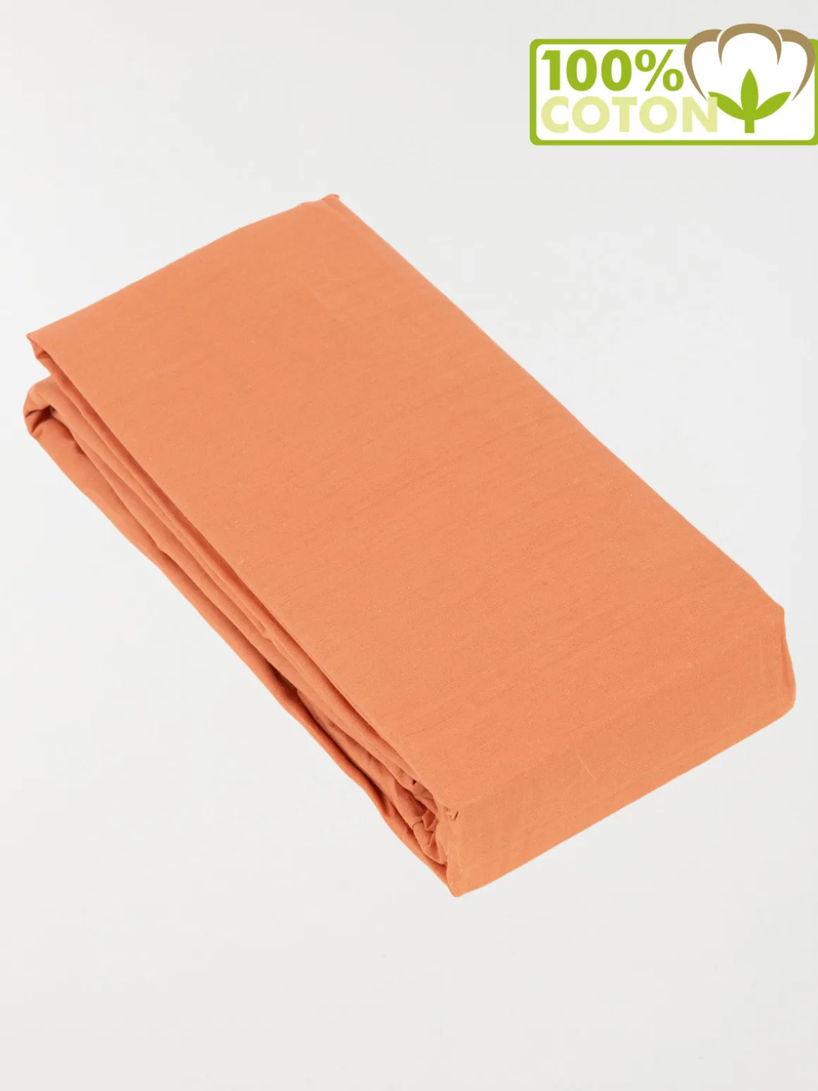 Drap housse 140 x 190 terracotta