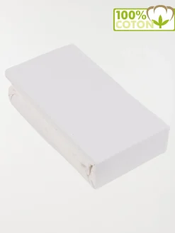 Drap housse jersey blanc 160 x 200 cm
