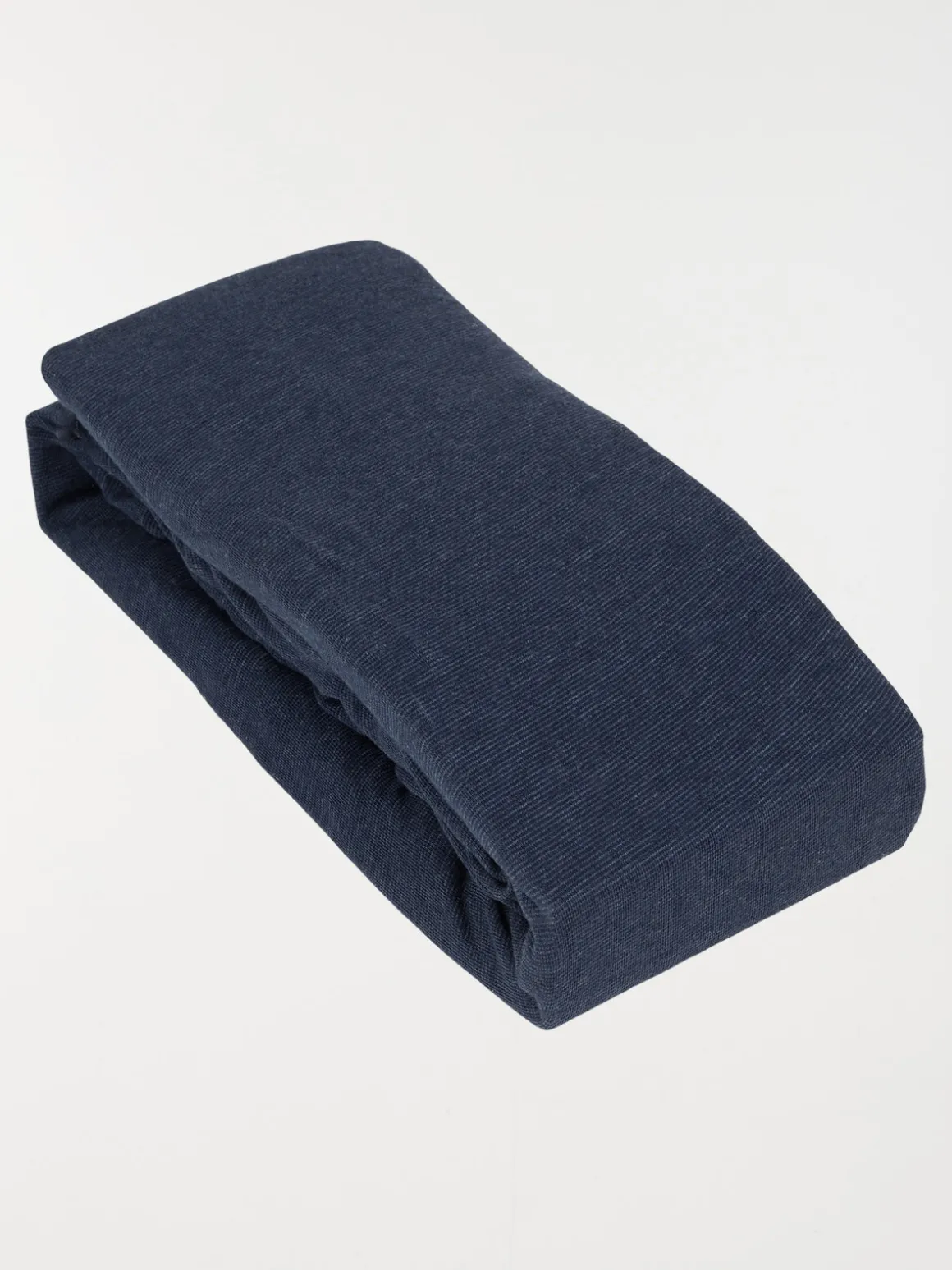 Drap housse jersey 90x190 cm bleu chiné