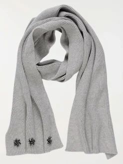 Echarpe gris clair chiné strass femme