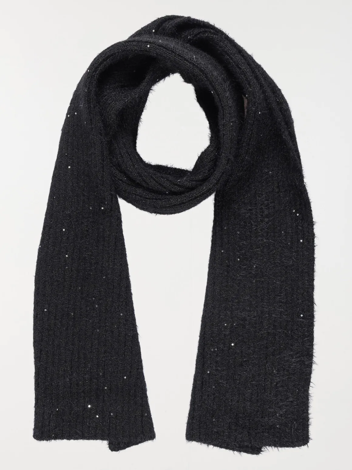 Echarpe noir sequins femme