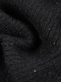 Echarpe noir sequins femme