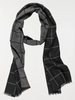 Echarpe noire motif carreaux homme