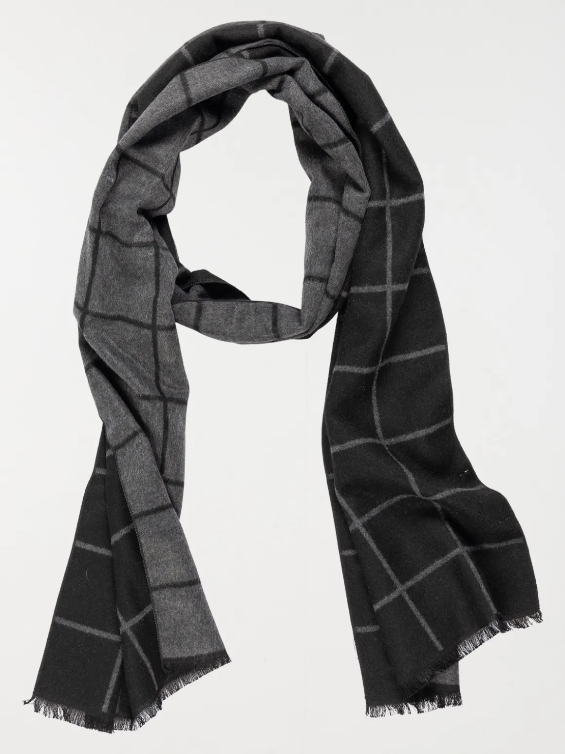 Echarpe noire motif carreaux homme