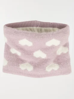 Ensemble bonnet et snood coeur fille