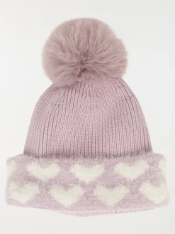 Ensemble bonnet et snood coeur fille
