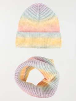 Ensemble bonnet et snood fille
