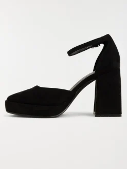 Escarpins suédines femme noir (36-41)