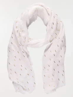 Foulard écru et traits dorés femme