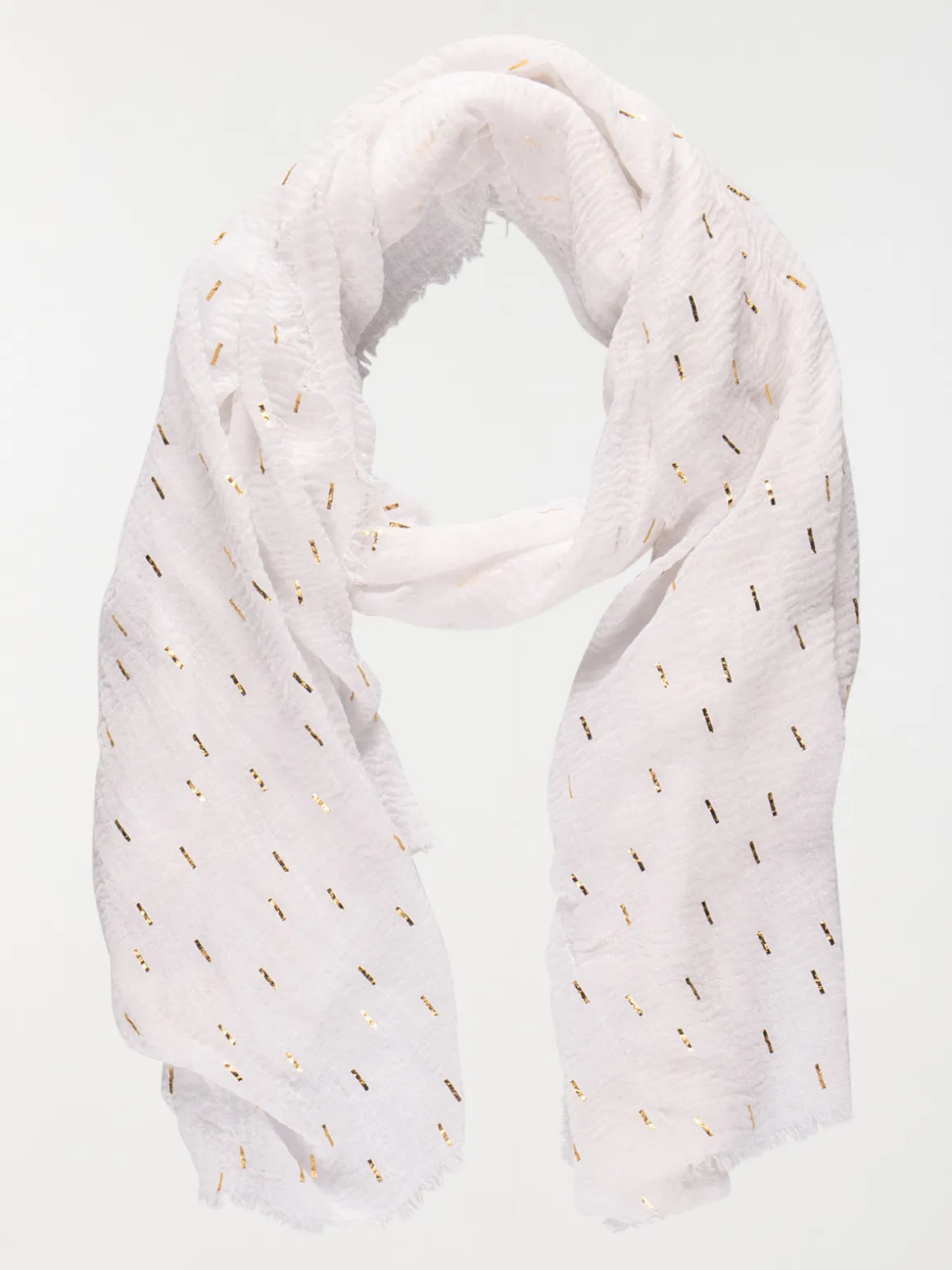 Foulard écru et traits dorés femme