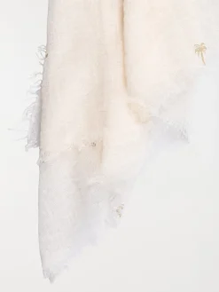 Foulard écru palmier doré femme