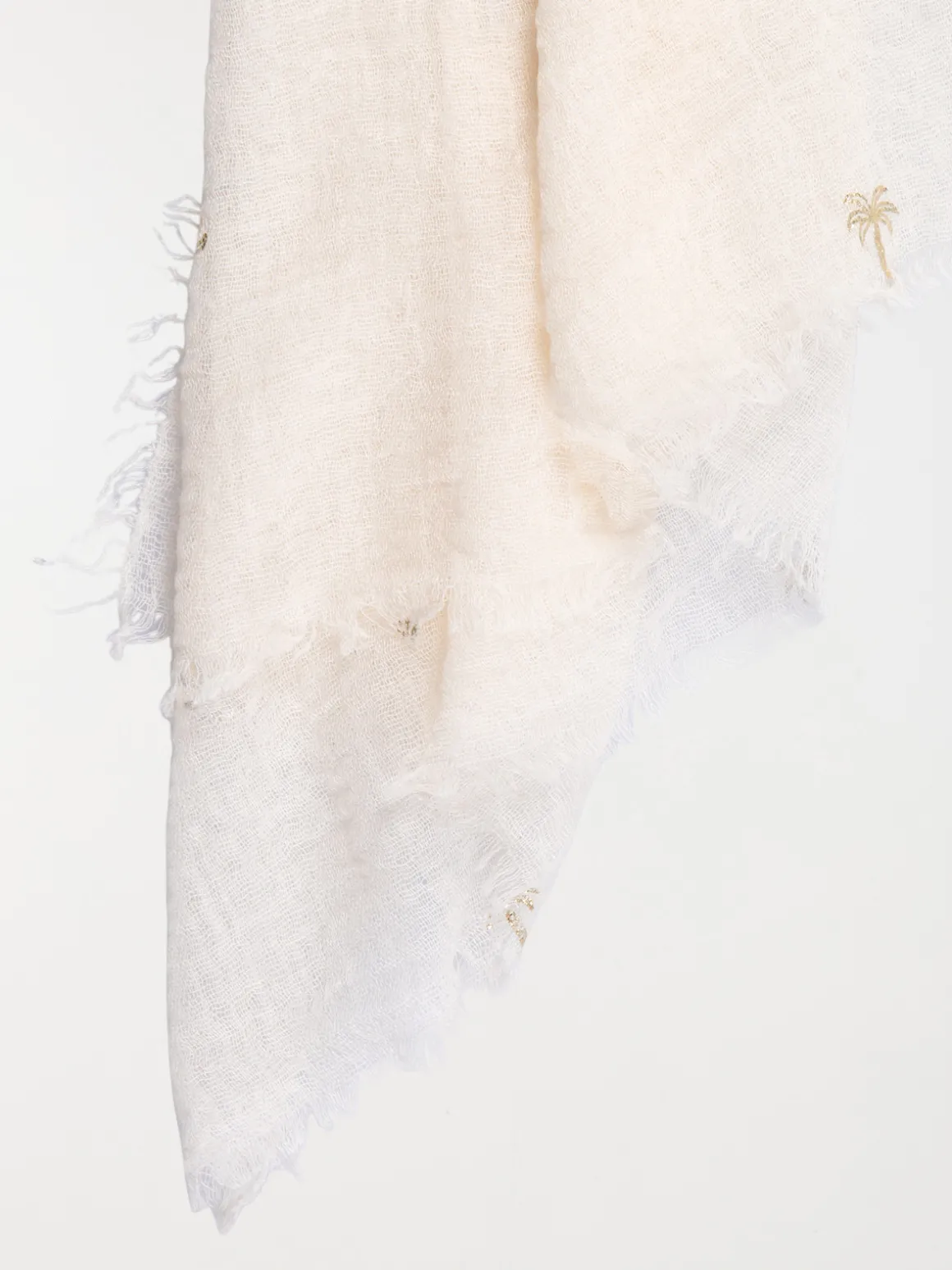Foulard écru palmier doré femme
