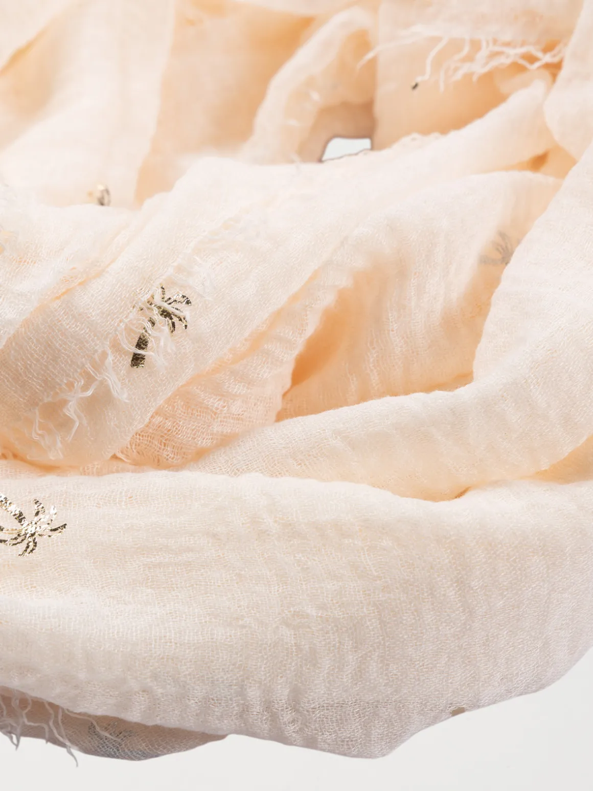 Foulard écru palmier doré femme