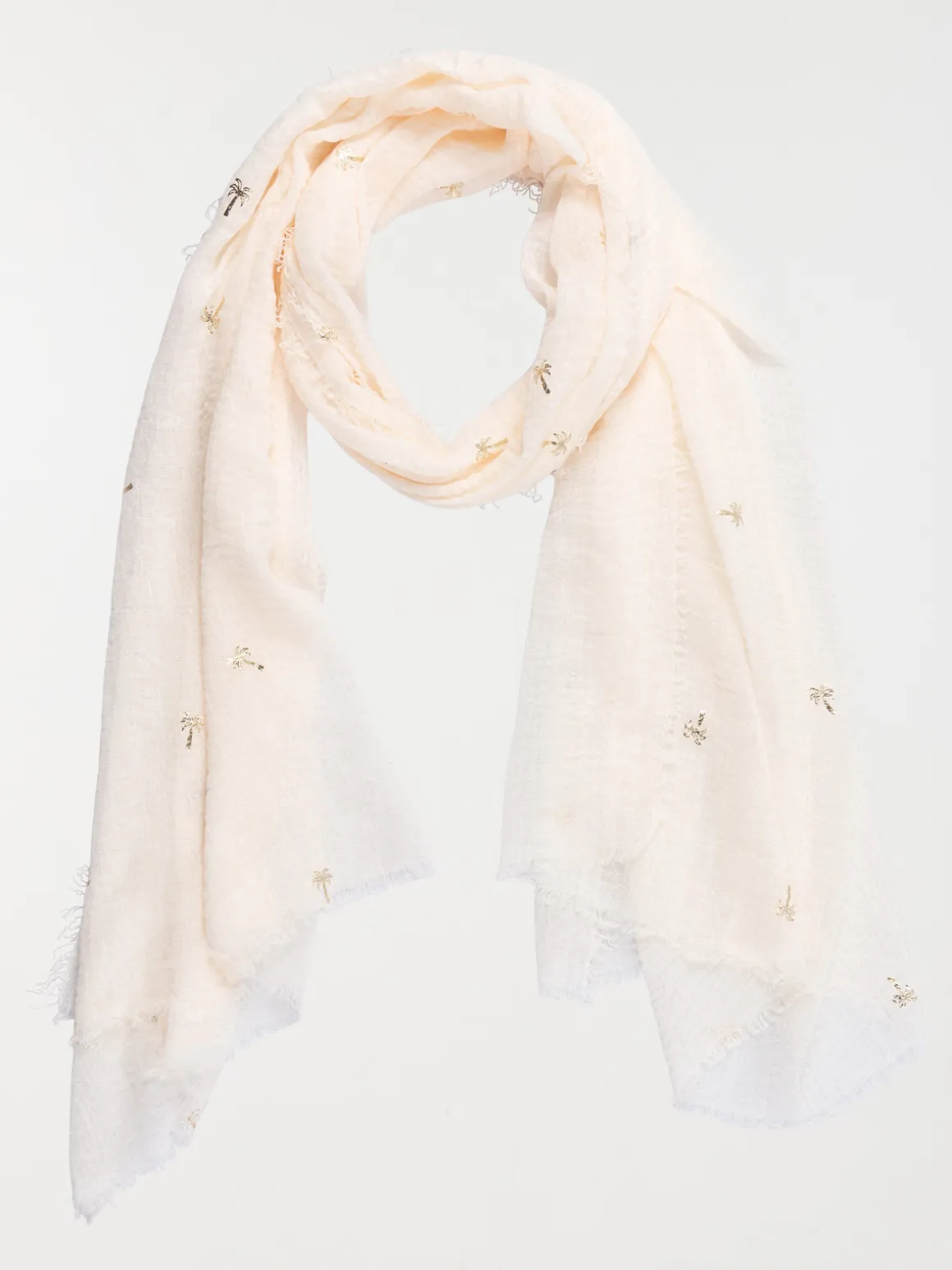 Foulard écru palmier doré femme